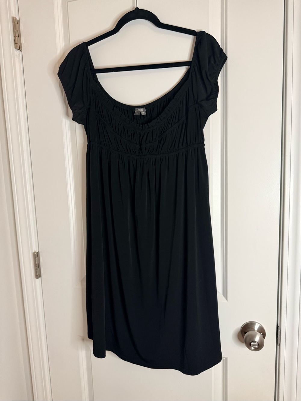 Muse Black Short Sleeve Empire-Waist Dress